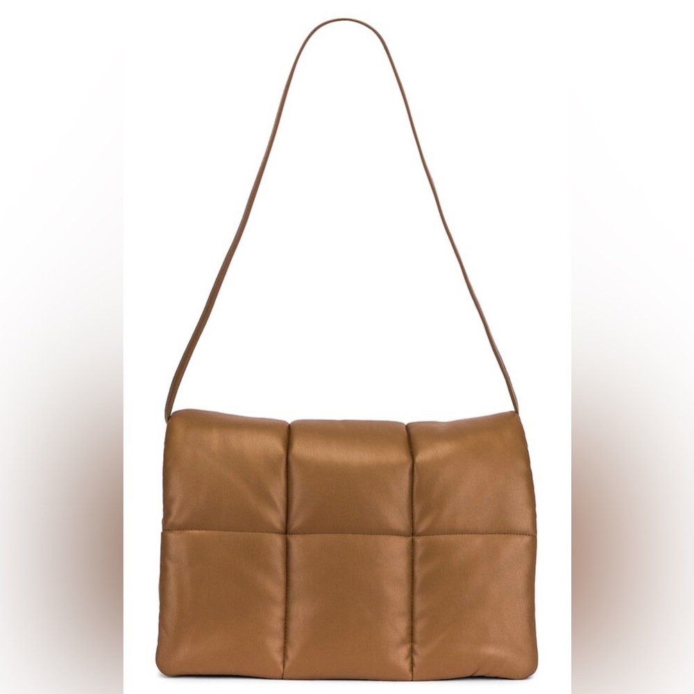 Stand Studio Tan Padded Leather Top-Handle Clutch - Picture 6 of 12